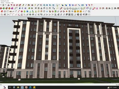 Highrise cluster with luxury apartments 3d model 3D model