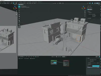 Cyberpunk-city 2077 with Tesla 3D model