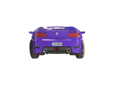 Purple Cop Car Stylized Police Vehicle 3D Asset Rigged 3D model