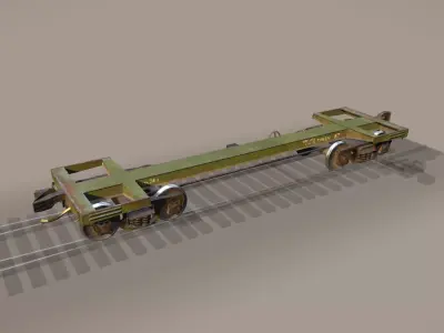 Railway Car Frame Low-poly 3D model