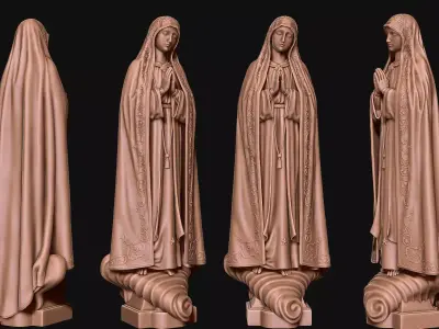 Virgin Fatima - Portugal - CNC - Wood - Metal 3D print model