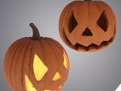 Halloween Pumpkin Low-poly 3D model