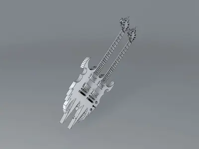 The Punisher double neck guitar  Free 3D model