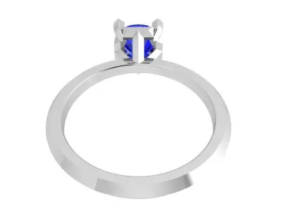 Cushion Cut Solitaire Ring 3937 3D print model