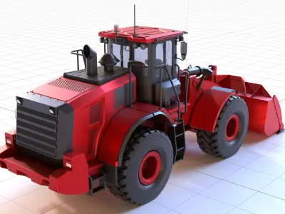 Wheel Fire Engine Red Low-poly 3D model
