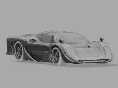 LMP Race Car LowPoly Low-poly 3D model