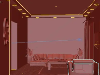 Living Room - Hall 3D model