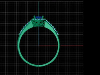 STL 3DM Print Ready Women Diamond Ring Lightweight Printable  3D print model 50