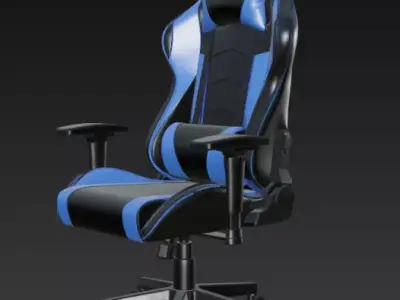 Gaming Chair Blue Black PBR 3D Model 3D model