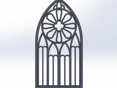 Gothic windows 2 PCS Free 3D model
