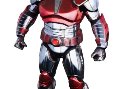 Retro Futuristic Tokusatsu Warrior  3D print model