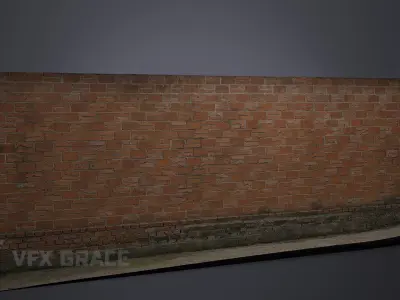 Red Brick Wall 008 3D model