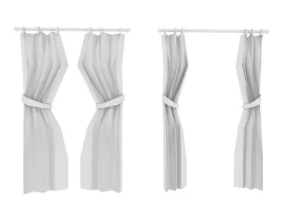 Cartoon Curtins Low-poly 3D model