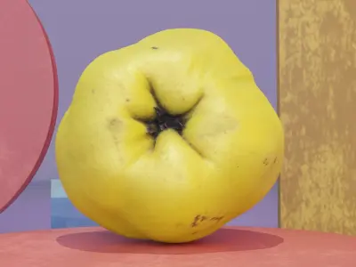 Quince fruit 06 high-poly 3D model