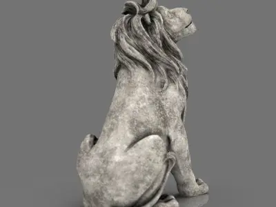 Lion Statue Low-poly 3D model