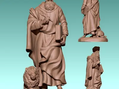 Mark-Marcus-Marcos-Evangelist - CNC Router Carving 3D print model