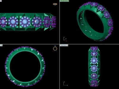 Gents Diamond Ring 3D print model