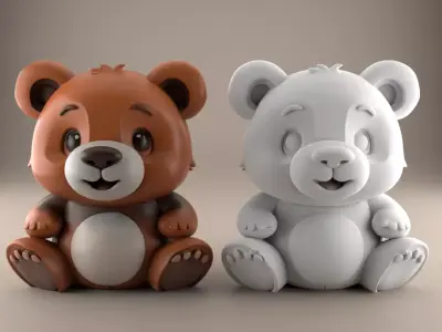 Cute Bear STL File 3D Model for Decoration Gift 3D print model