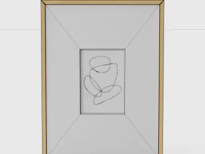 Bundle Wood Gallery Frames Rectangle Wheat 3D model