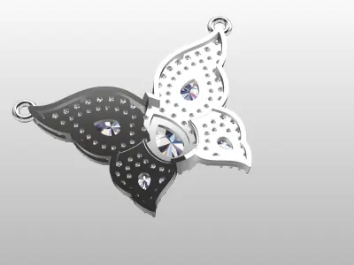 Diamond Butterfly Pendant 3D print model get