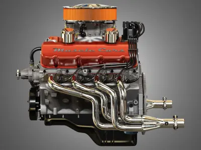  572 Engine - V8 Vintage Muscle Car Engine 3D model