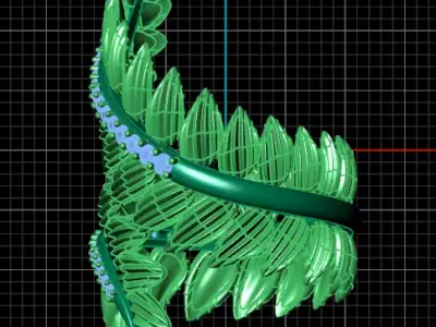 luxury bypass leaf jewelry ring 3D print model