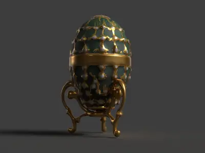 Russian Faberge egg  Low-poly 3D model