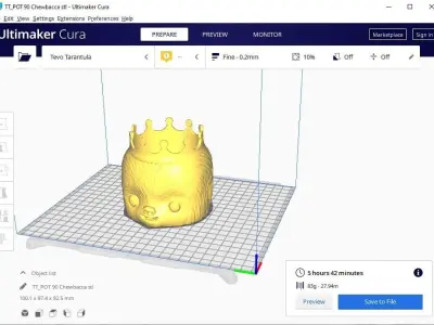 plant pot holder 90 Chewbacca 3D print model