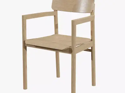 Post Chair-oak standard lacquered Low-poly 3D model