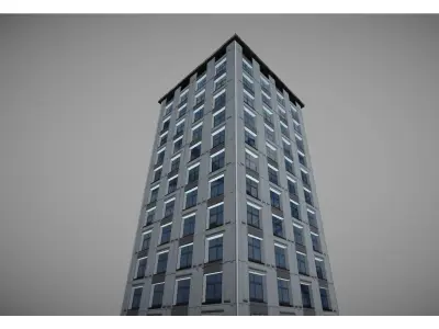 low poly city buidling Free low-poly 3D model