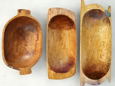 Antique Dough Bowls 3D model