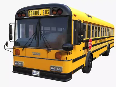 School bus Thomas Low-poly 3D model
