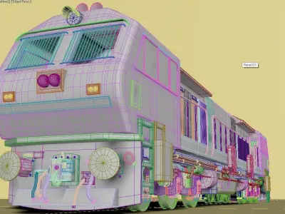 INDIAN TRAIN LOCOMOTIVE DIESEL ENGINE 3D MODEL  3D model