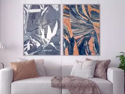 Modern Abstract Decorative Painting 3D model