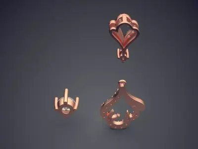 Luxury Earrings With Diamonds On The Side CAD 5174 3D print model