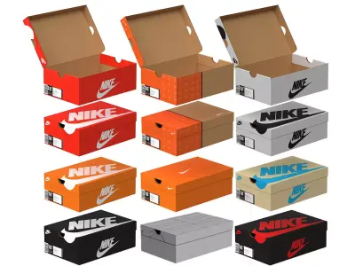 Nike Shoe Box Set PBR 3D Model Pack