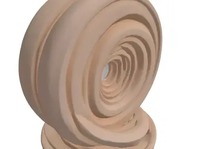 Abstract Spiral Stone Decorative Sculpture Low-poly 3D model