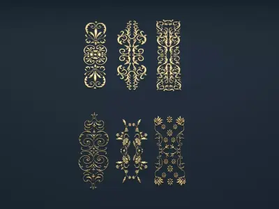 Collection carved decor  01  3D model 3D model