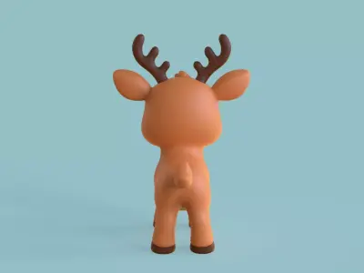Cartoon Reindeer  Low-poly 3D model