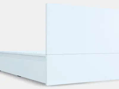 MALM Bed frame high w 4 storage boxes 7 3D model