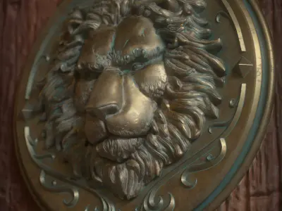Haunted Mansion Lion Plaque 3D Printable Sculpt 3D print model