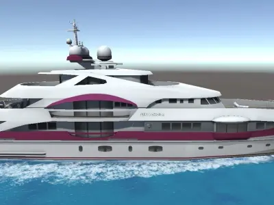 Quinta Essentia yacht 3d low poly model Low-poly 3D model