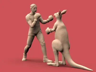 Boxer vs Kangaroo 3D print model