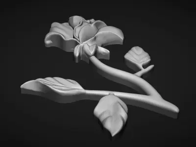 Rose bas relief 3D print model buy