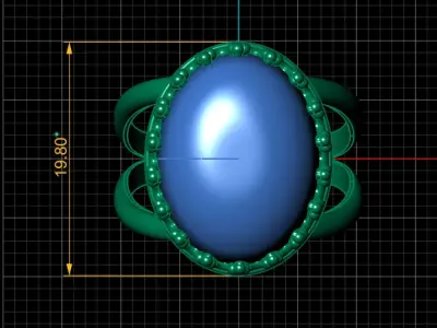 DOUBLE LAYER RUBY RING 3D PRINTABLE MODEL 3D print model