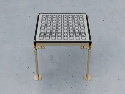 3D Raised Perforated Panel with pedestal and stringer Model 3D model