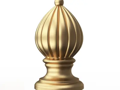 Carved Finial Knob 03 Low-poly 3D model