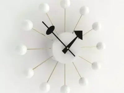 Ball Wall Clock white 3D model