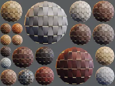 20 Wooden 3D Panel Materials - 05 - PBR - 4K - Seamless Low-poly 3D model