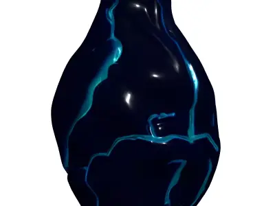 Abstract Glowing Electric Art Vase Low-poly 3D model